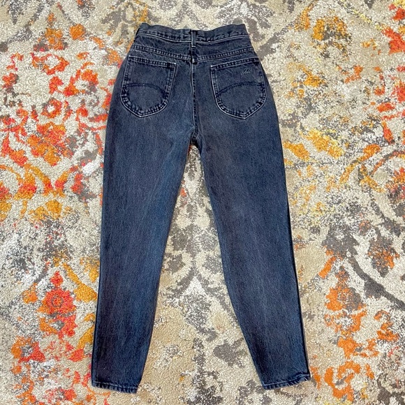 Vintage 80’s Chic Jeans Waist Black Relaxed Fit Tapered Leg size 6 - Picture 8 of 12